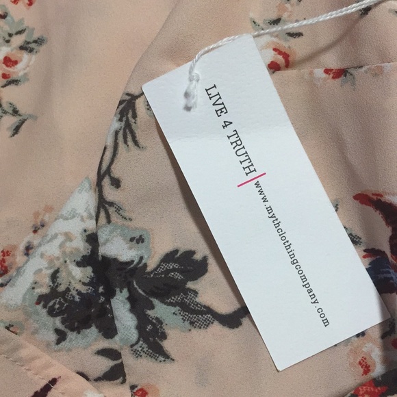 Blush Peach Floral Dress Sz M - Picture 6 of 7